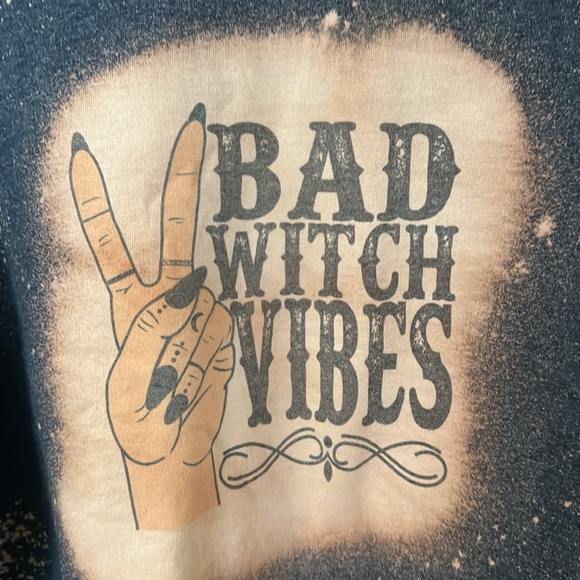 “Bad Witch Vibes” blue sweatshirt purchased from a boutique. Size L . - Picture 3 of 5